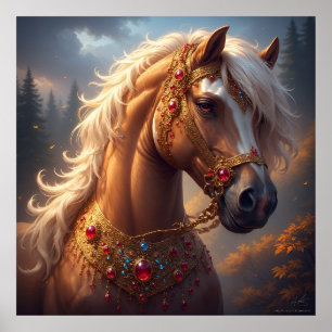 Affiche Cheval Rouge Majestueux
