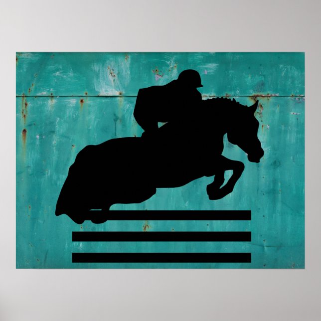 Affiche Cheval Show Chasseur Jumper Silhouette (Devant)