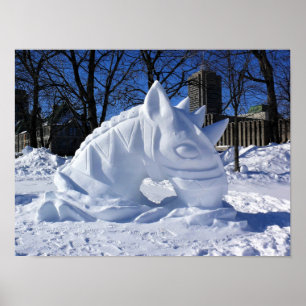 Affiche Cheval Snow Sculpture, Québec, Canada