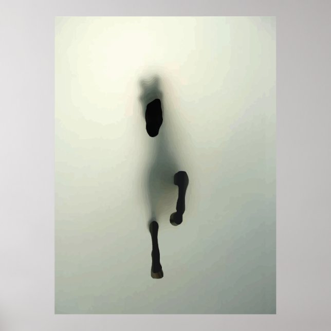 Affiche Cheval traversant le brouillard (Devant)