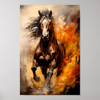Affiche Cheval Traversant Le Feu