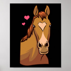 Affiche Cheval Valentines Jour Chemise Coeur Pony Horsebac