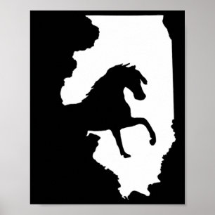 Affiche Cheval vintage de l'Illinois