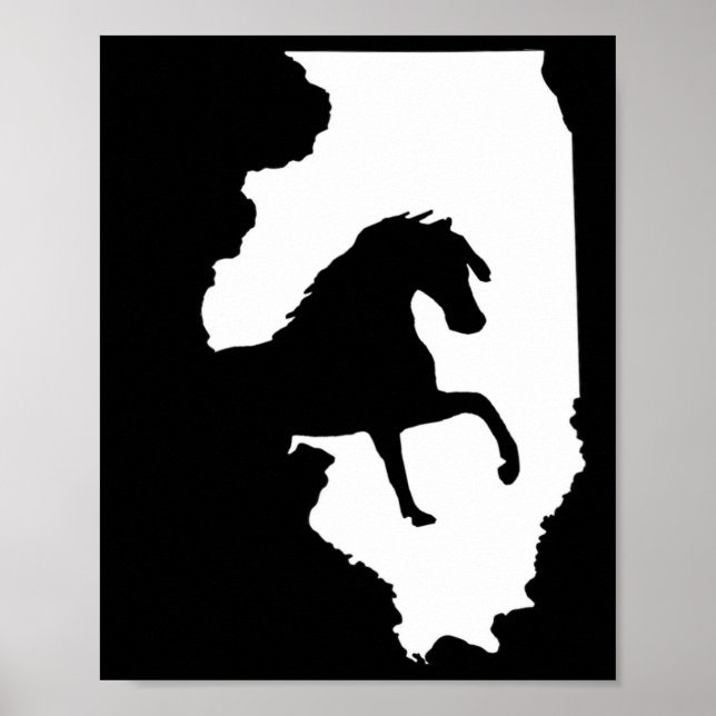 Affiche Cheval vintage de l'Illinois (Devant)