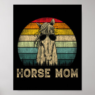 Affiche Cheval vintage Maman Cheval Amateurs de cheval Fêt