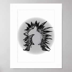 Affiche Chevalier d'échecs EBT illustration d'art moderne