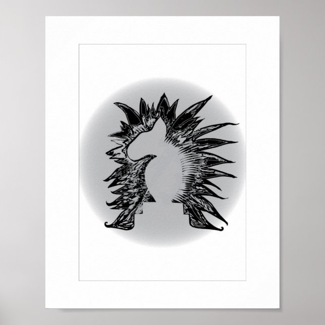 Affiche Chevalier d'échecs EBT illustration d'art moderne  (Devant)