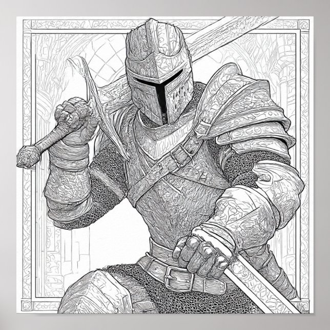 Affiche Chevalier détaillé en armure complète - Page de co (Devant)