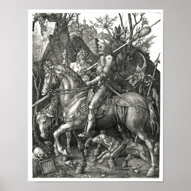Affiche Chevalier, Mort & Diable - Albrecht Dürer c. 1513 (Devant)