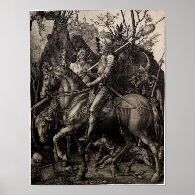 Affiche Chevalier, mort et diable par Albrecht Durer (Devant)