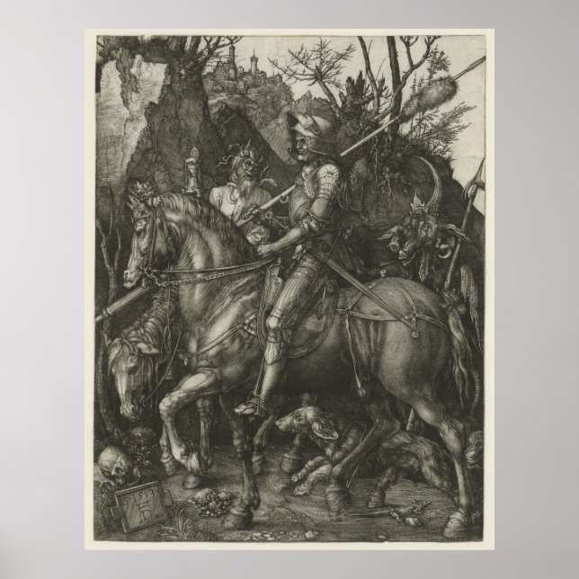 Affiche CHEVALIER, MORT ET DIABLE par ALBRECHT DÜRER (Devant)