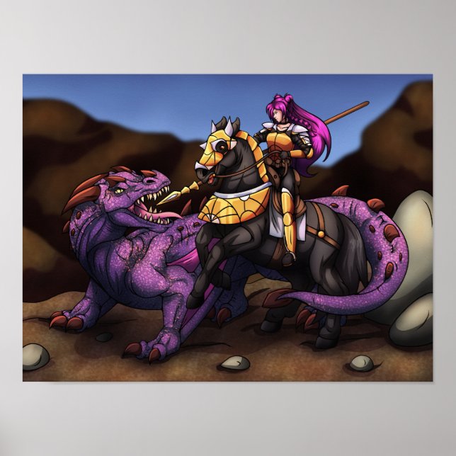 Affiche Chevalier Vs Dragon (Devant)