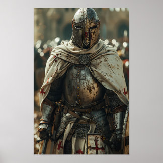 Affiche Chevaliers Templiers dans la bataille de Frise - M