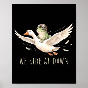 Affiche Chevauchée à l'aube Grenouille chevauchant l'oie C