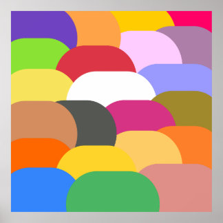 Affiche Chevauchement des échelles cercles motif