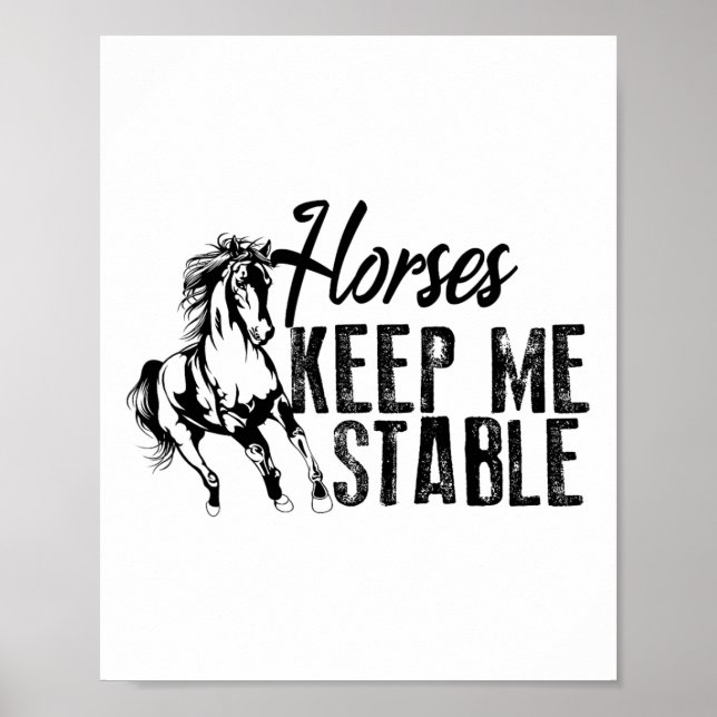 Affiche Chevaux cool Gardez-Moi Stable Drôle Équitation (Devant)