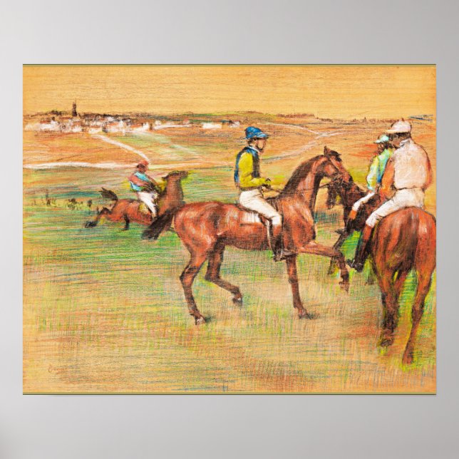 Affiche Chevaux de course, célèbre peinture d'Edgar Degas (Devant)