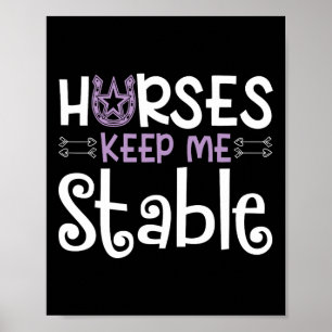 Affiche Chevaux Gardez-Moi Stable Cheval équitation Girl