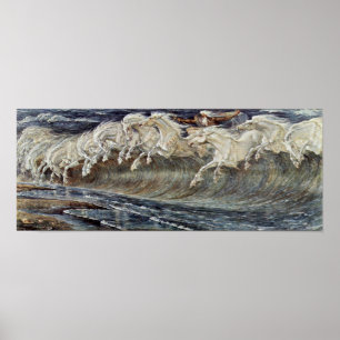 Affiche Chevaux Neptune par Walter Crane