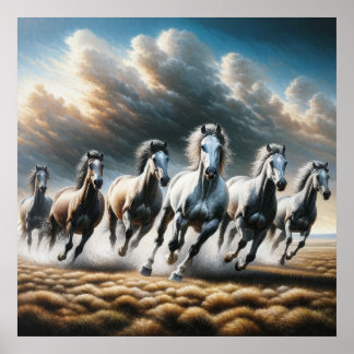 Affiche Chevaux sauvages - Art Dynamique Nature Imprimer