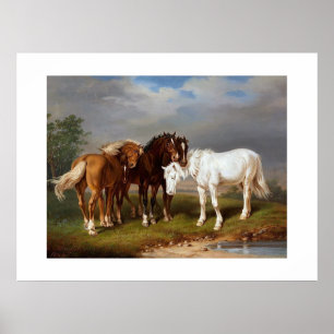 Affiche Chevaux vers 1864