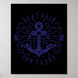 Affiche Cheveux de bateau, on s'en fiche, ancre, navigatio