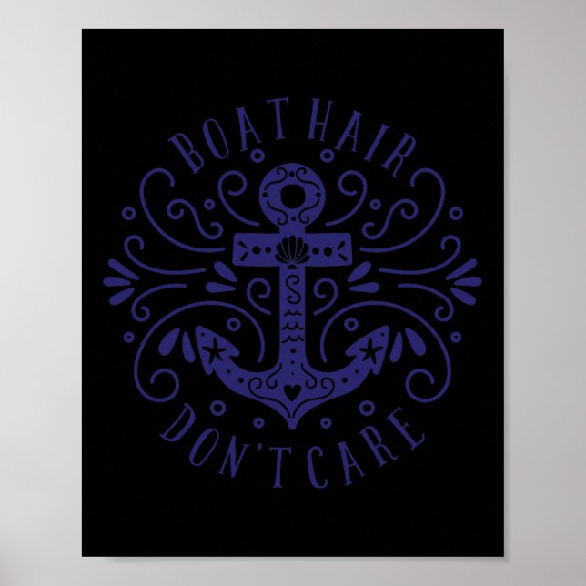 Affiche Cheveux de bateau, on s'en fiche, ancre, navigatio (Devant)