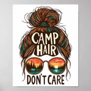Affiche Cheveux de camping, on ne s'en soucie pas, chignon