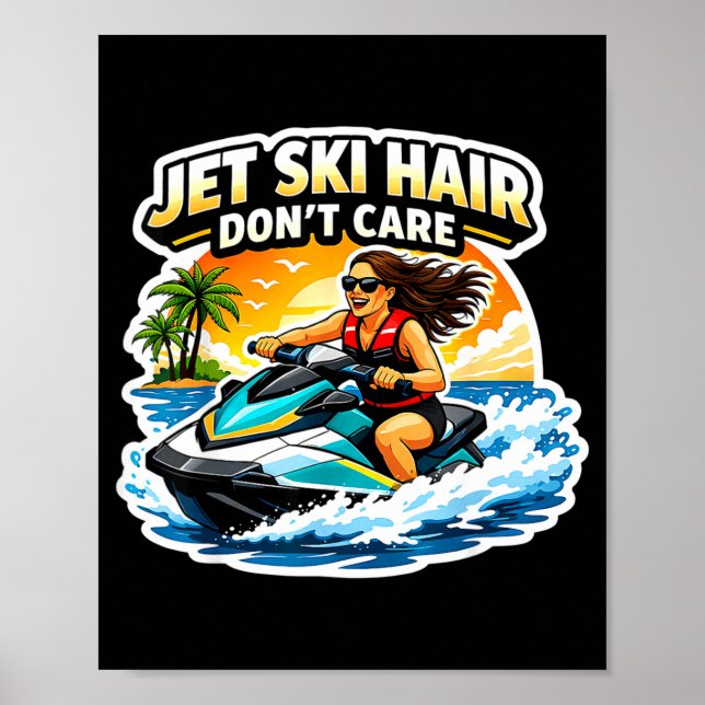 Affiche Cheveux de jet ski on s'en fiche femmes femmes jet (Devant)