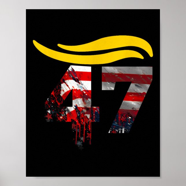 Affiche Cheveux de Trump Vintage 47 2  (Devant)