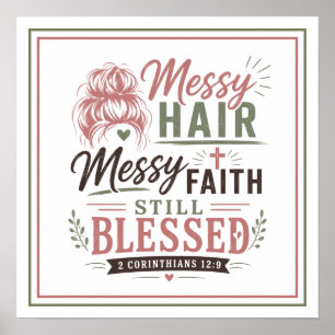 Affiche Cheveux Décoiffés Foi Désordonnée Encore Bénie Chr