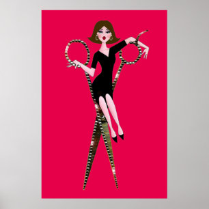 Affiche "Cheveux Diva" /Avec Couleur Bckgr