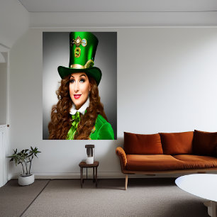 Affiche Cheveux marron de la dame de St. Patrick   Art AI