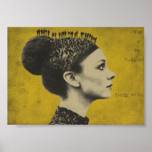 Affiche Cheveux Surréaliste Avec Des Personnes Minuscules