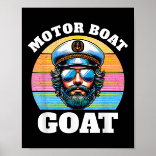 Affiche Chèvre de bateau à moteur _ Capitaine de bateau à
