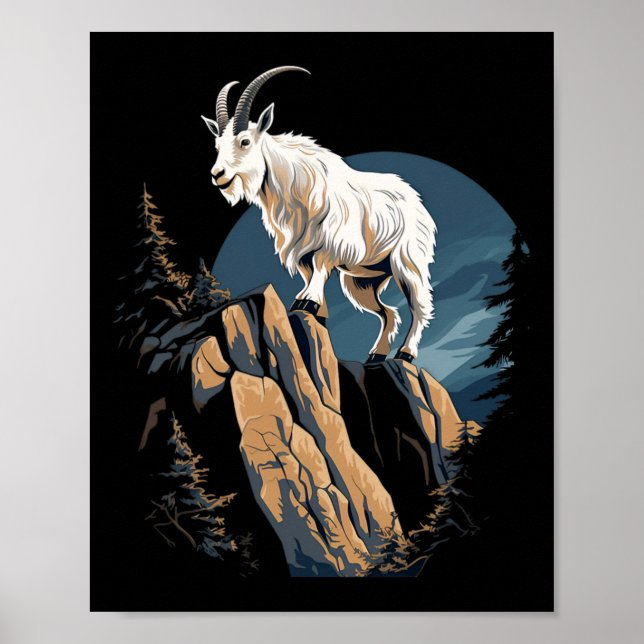 Affiche Chèvre de montagne Animal grimpeur Alpinisme _3 (Devant)