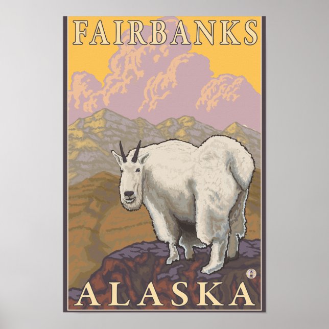 Affiche Chèvre de montagne - Fairbanks, Alaska (Devant)