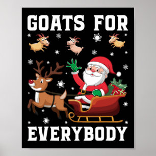 Affiche Chèvre de Noël Chèvre amusante pour tout le monde