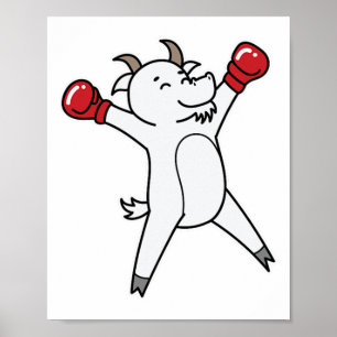 Affiche Chèvre fait la boxe