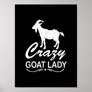 Affiche Chèvre folle Dame Chèvre, Chèvre fermier Cadeau