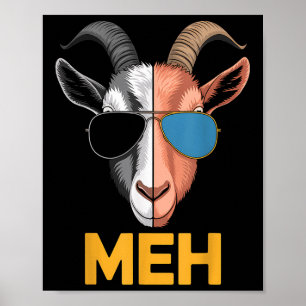 Affiche Chèvre Meh Drôle Amusant Amoureux de chèvre