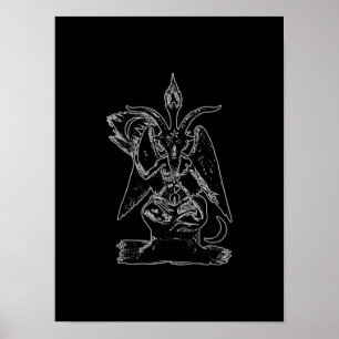 Affiche Chèvre Satan Black Magie Lucifer Occult Cadeau