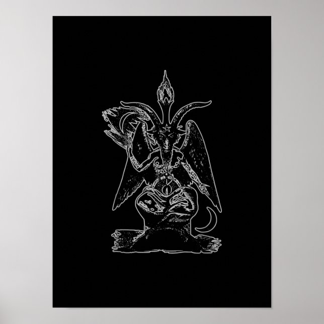 Affiche Chèvre Satan Black Magie Lucifer Occult Cadeau (Devant)