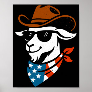 Affiche Chèvre usa patriotique 4 juillet drôle chèvre