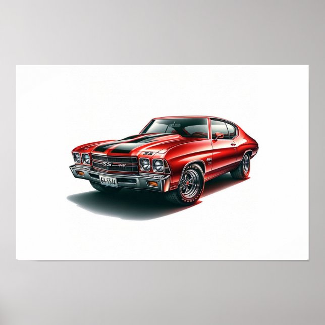 Affiche Chevrolet Chevelle SS Red (Devant)