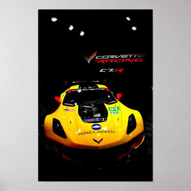Affiche Chevrolet Corvette C7.R Vue frontale (Devant)