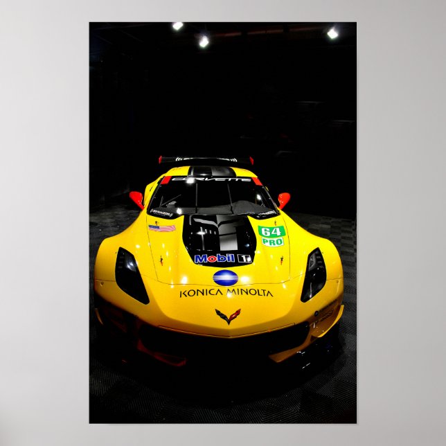 Affiche Chevrolet Corvette C7.R Vue frontale (Devant)