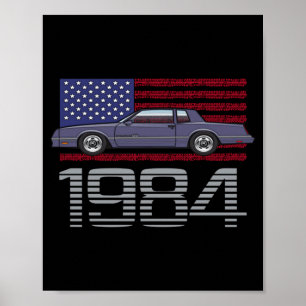 Affiche Chevrolet Monte Carlo Bleue 1984 