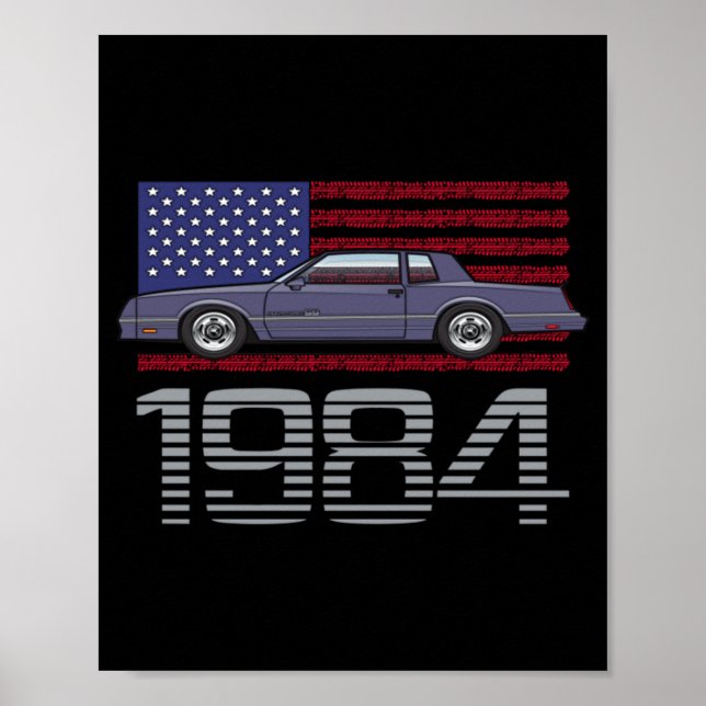 Affiche Chevrolet Monte Carlo Bleue 1984  (Devant)