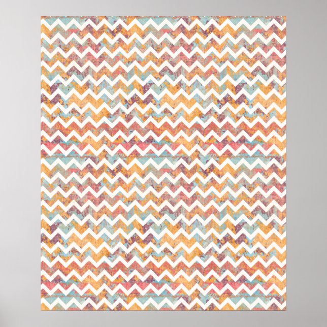 Affiche Chevron brillant avec Grunge Texture Artiste (Devant)